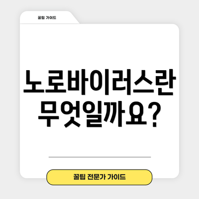 노로바이러스란 무엇일까요?