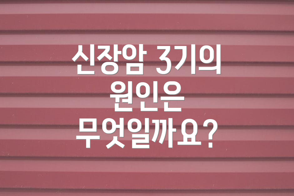 신장암 3기의 원인은 무엇일까요?