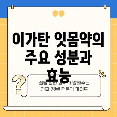 이가탄 잇몸약의 주요 성분과 효능