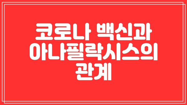 코로나 백신과 아나필락시스의 관계