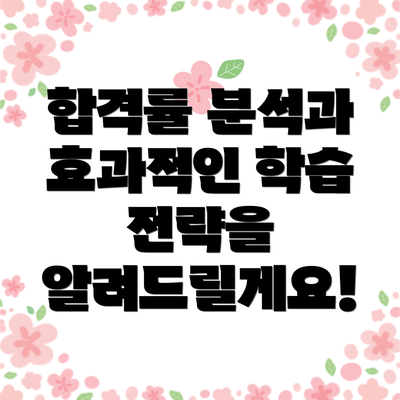 합격률 분석과 효과적인 학습 전략을 알려드릴게요!