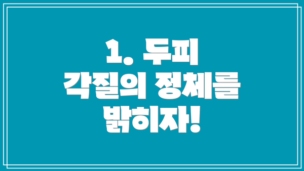 1. 두피 각질의 정체를 밝히자!