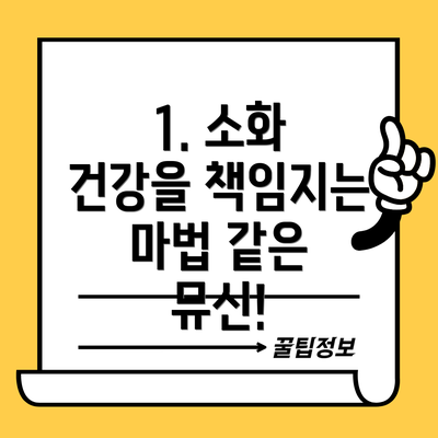 1. 소화 건강을 책임지는 마법 같은 뮤신!