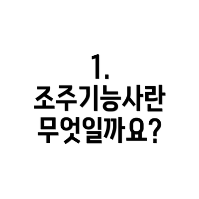 1. 조주기능사란 무엇일까요?