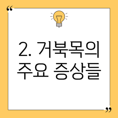 2. 거북목의 주요 증상들