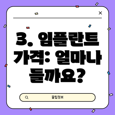 3. 임플란트 가격: 얼마나 들까요?