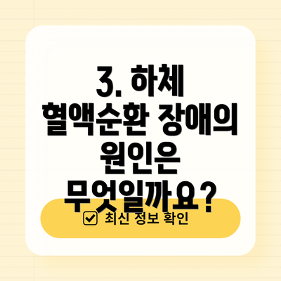 3. 하체 혈액순환 장애의 원인은 무엇일까요?
