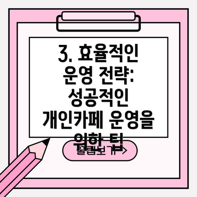 3. 효율적인 운영 전략:  성공적인 개인카페 운영을 위한 팁