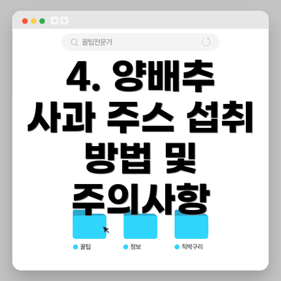 4. 양배추 사과 주스 섭취 방법 및 주의사항