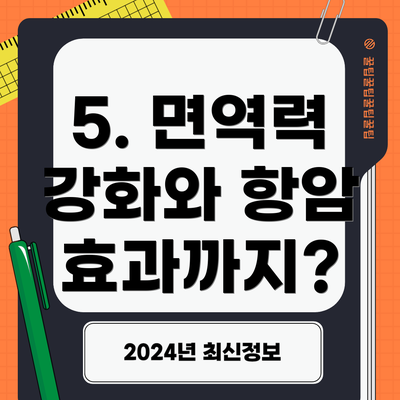 5. 면역력 강화와 항암 효과까지?