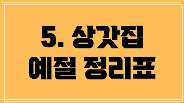 5. 상갓집 예절 정리표