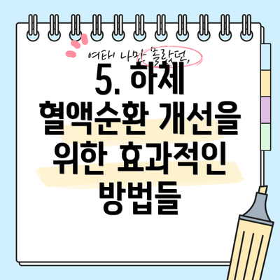 5. 하체 혈액순환 개선을 위한 효과적인 방법들