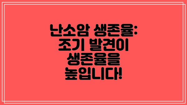 난소암 생존율:  조기 발견이 생존율을 높입니다!
