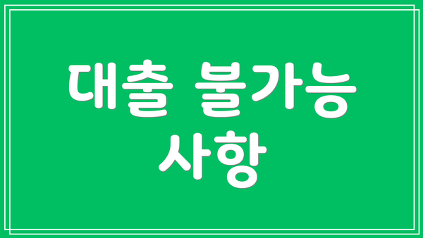 대출 불가능 사항