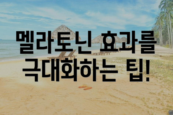 멜라토닌 효과를 극대화하는 팁!