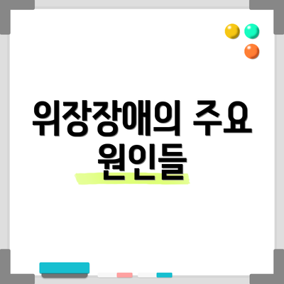 위장장애의 주요 원인들