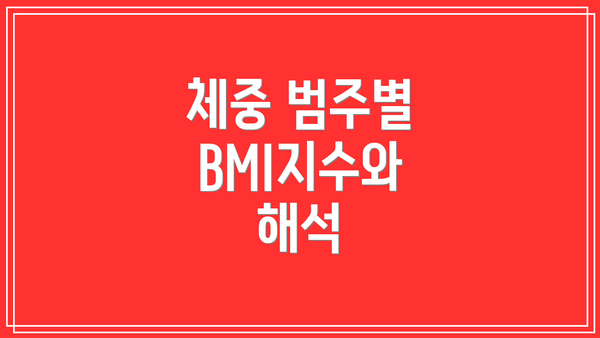 체중 범주별 BMI지수와 해석