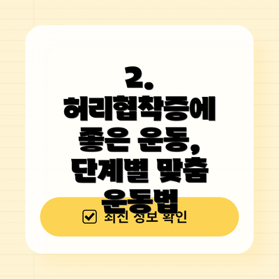 2. 허리협착증에 좋은 운동, 단계별 맞춤 운동법