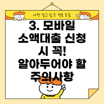 3. 모바일 소액대출 신청 시 꼭! 알아두어야 할 주의사항