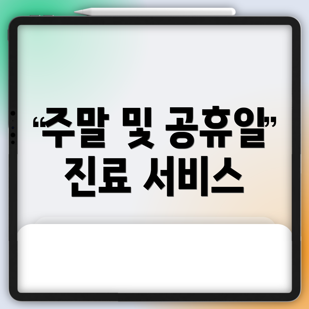 주말 및 공휴일 진료 서비스