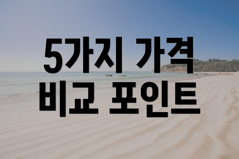 5가지 가격 비교 포인트