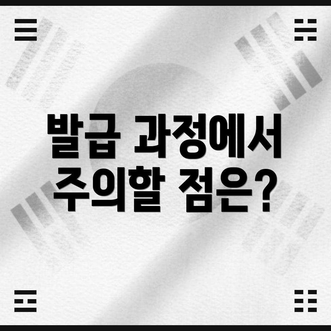 발급 과정에서 주의할 점은?