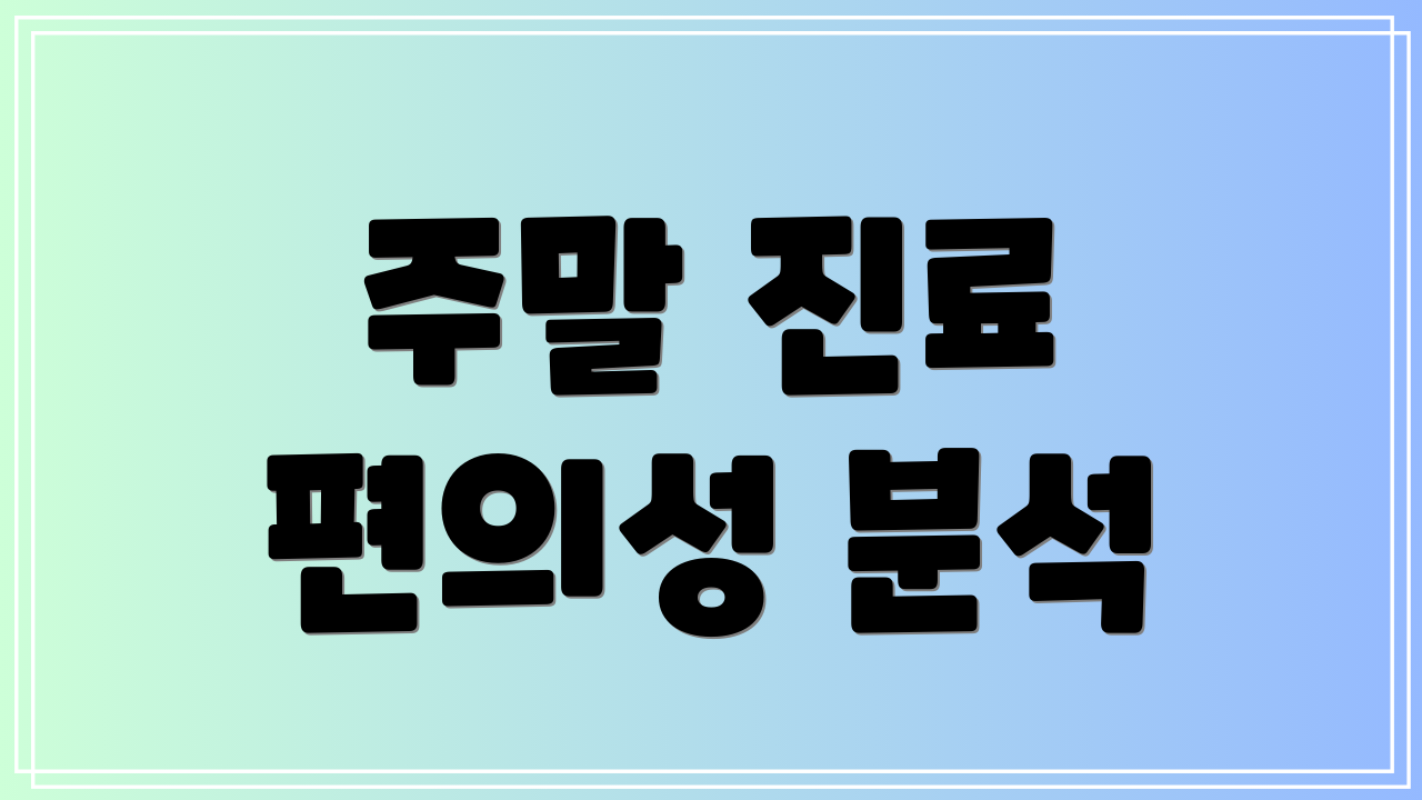 주말 진료 편의성 분석