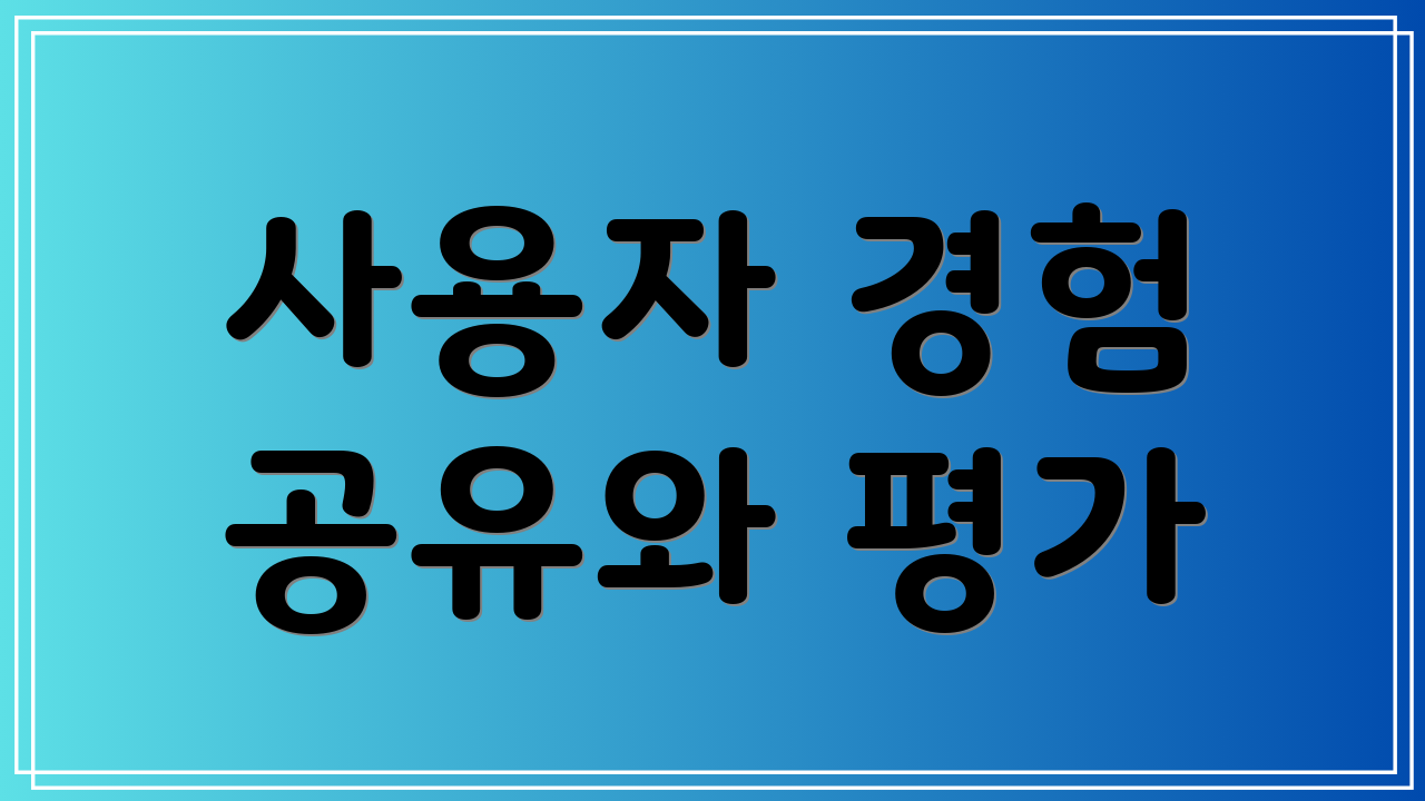 사용자 경험 공유와 평가