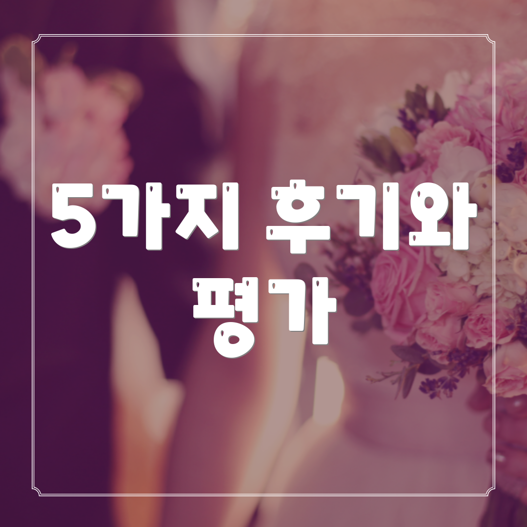 5가지 후기와 평가