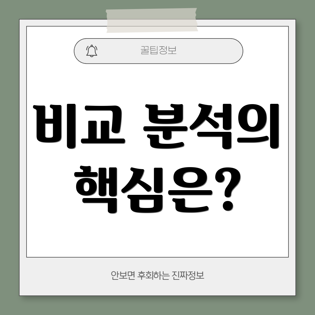 비교 분석의 핵심은?