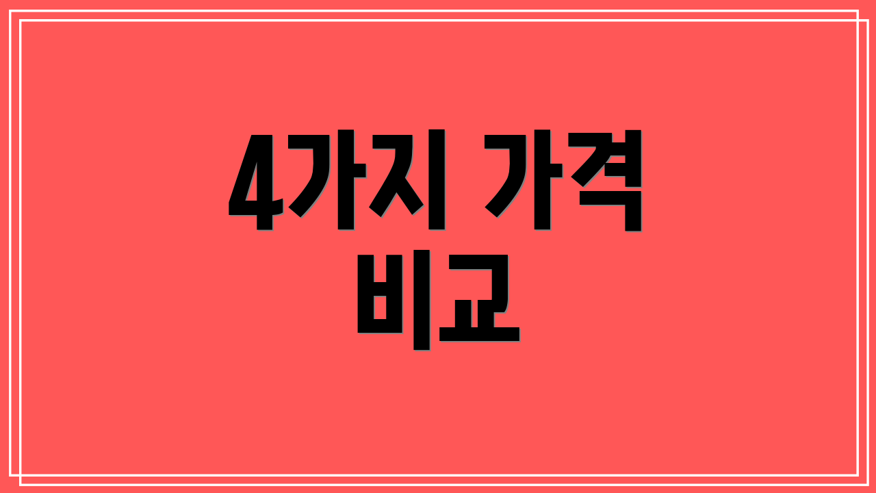 4가지 가격 비교