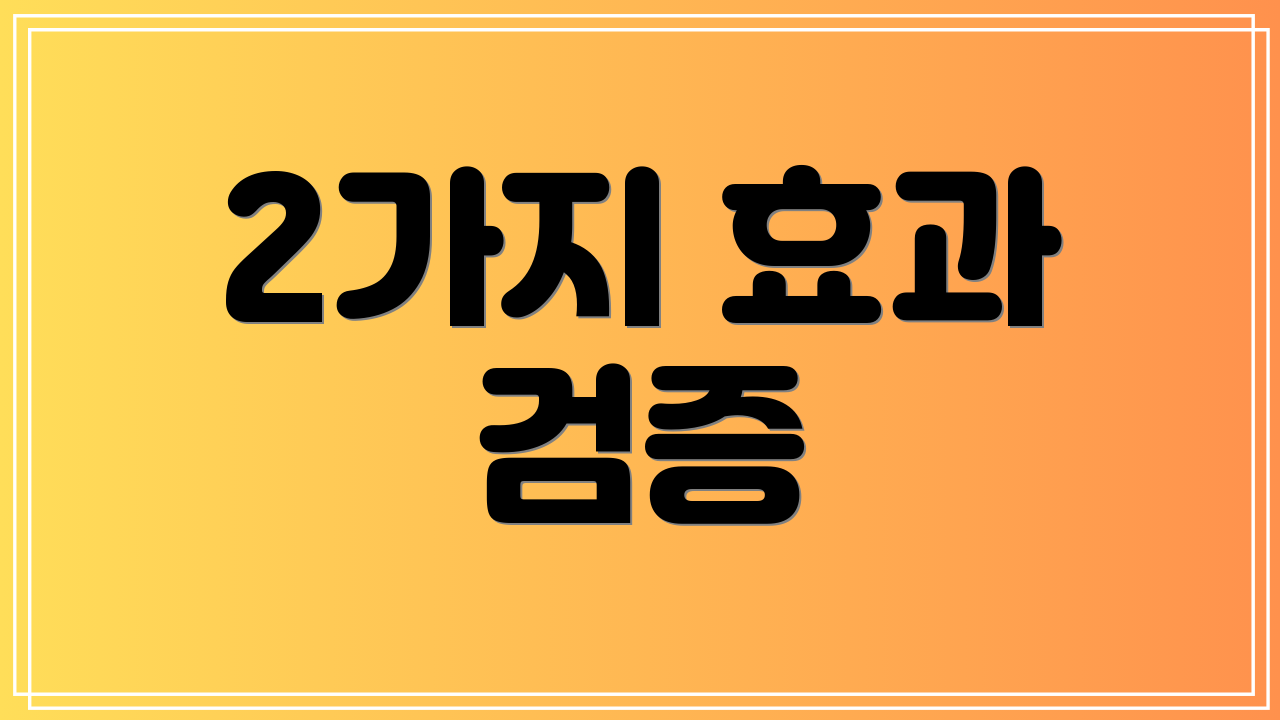 2가지 효과 검증