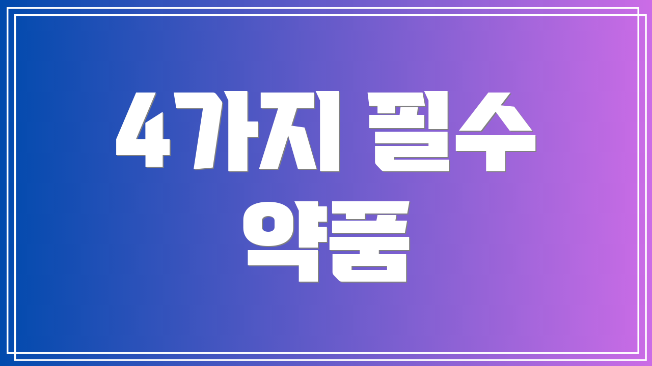 4가지 필수 약품