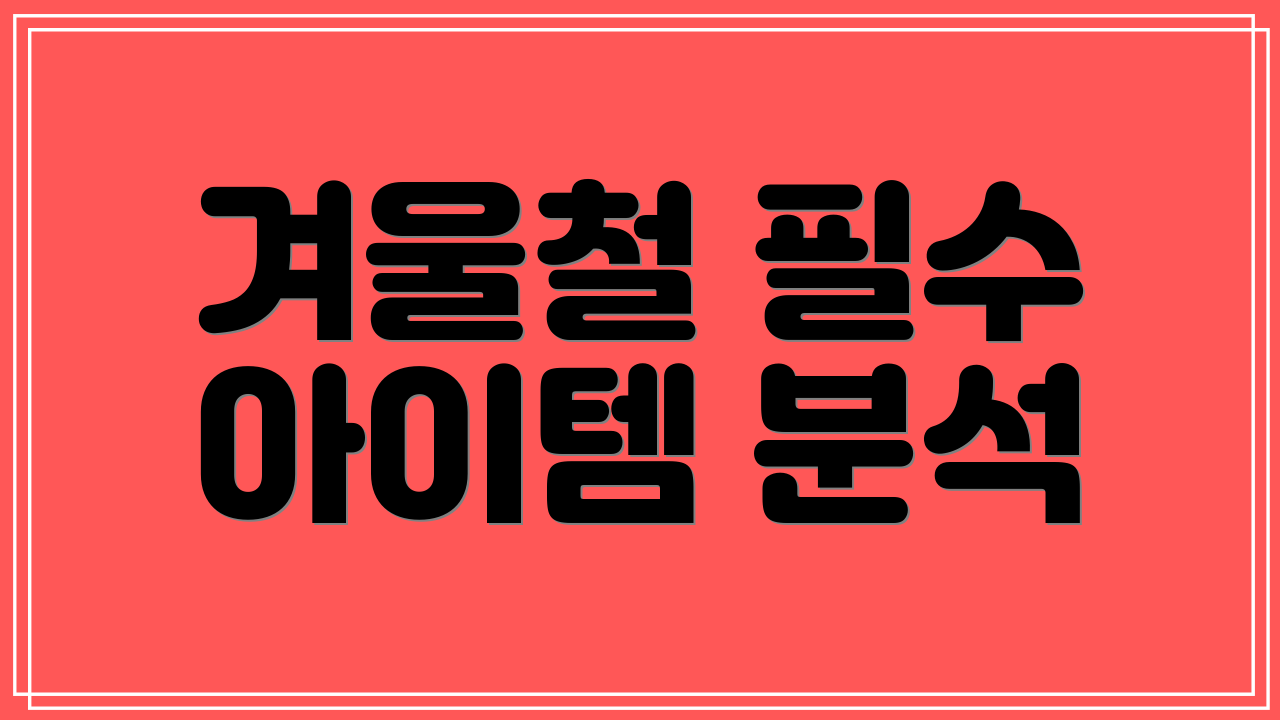 겨울철 필수 아이템 분석