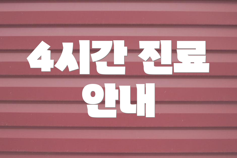 4시간 진료 안내