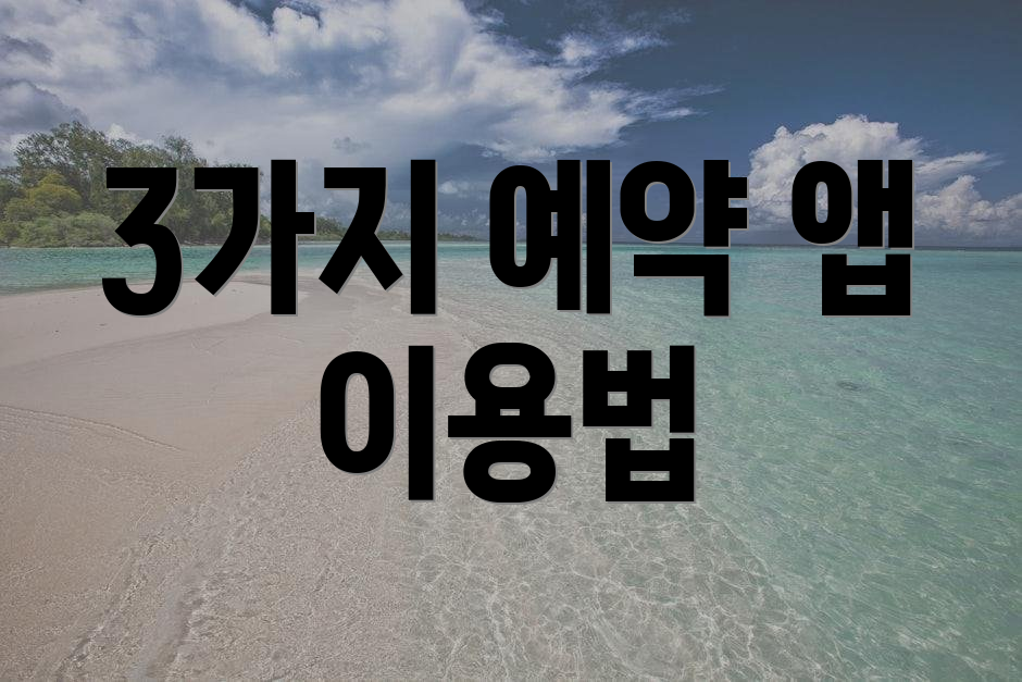3가지 예약 앱 이용법