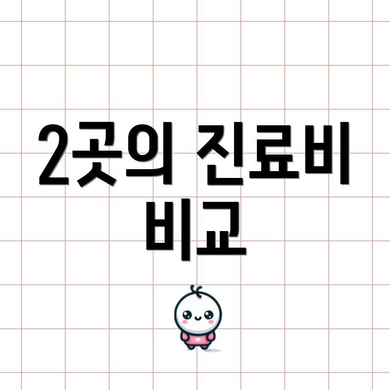 2곳의 진료비 비교