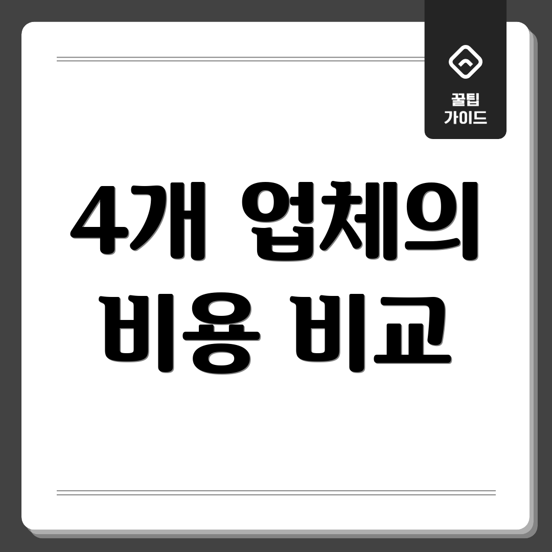 4개 업체의 비용 비교