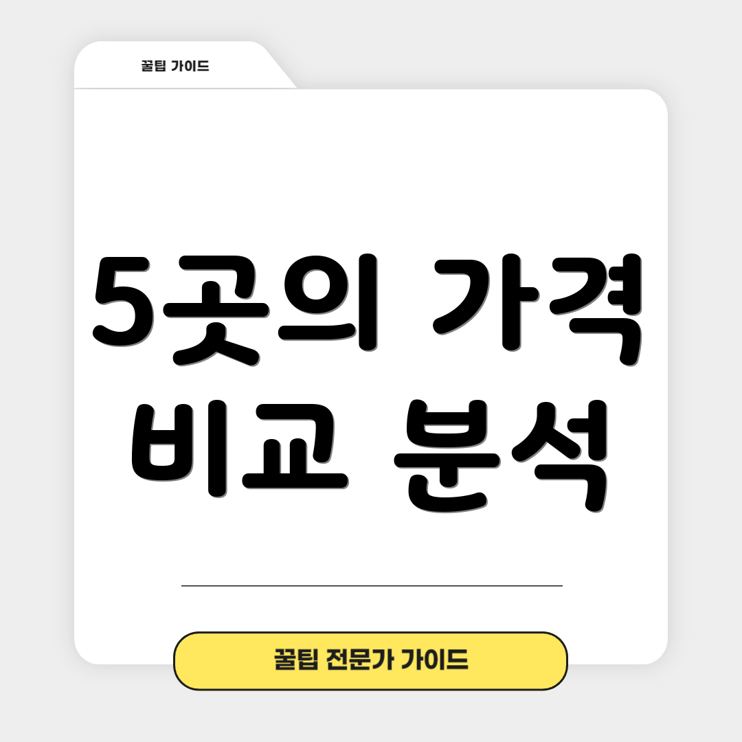 5곳의 가격 비교 분석