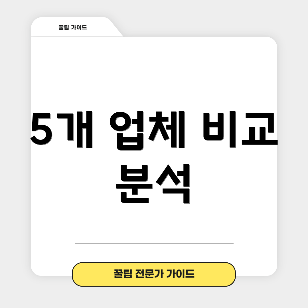 5개 업체 비교 분석