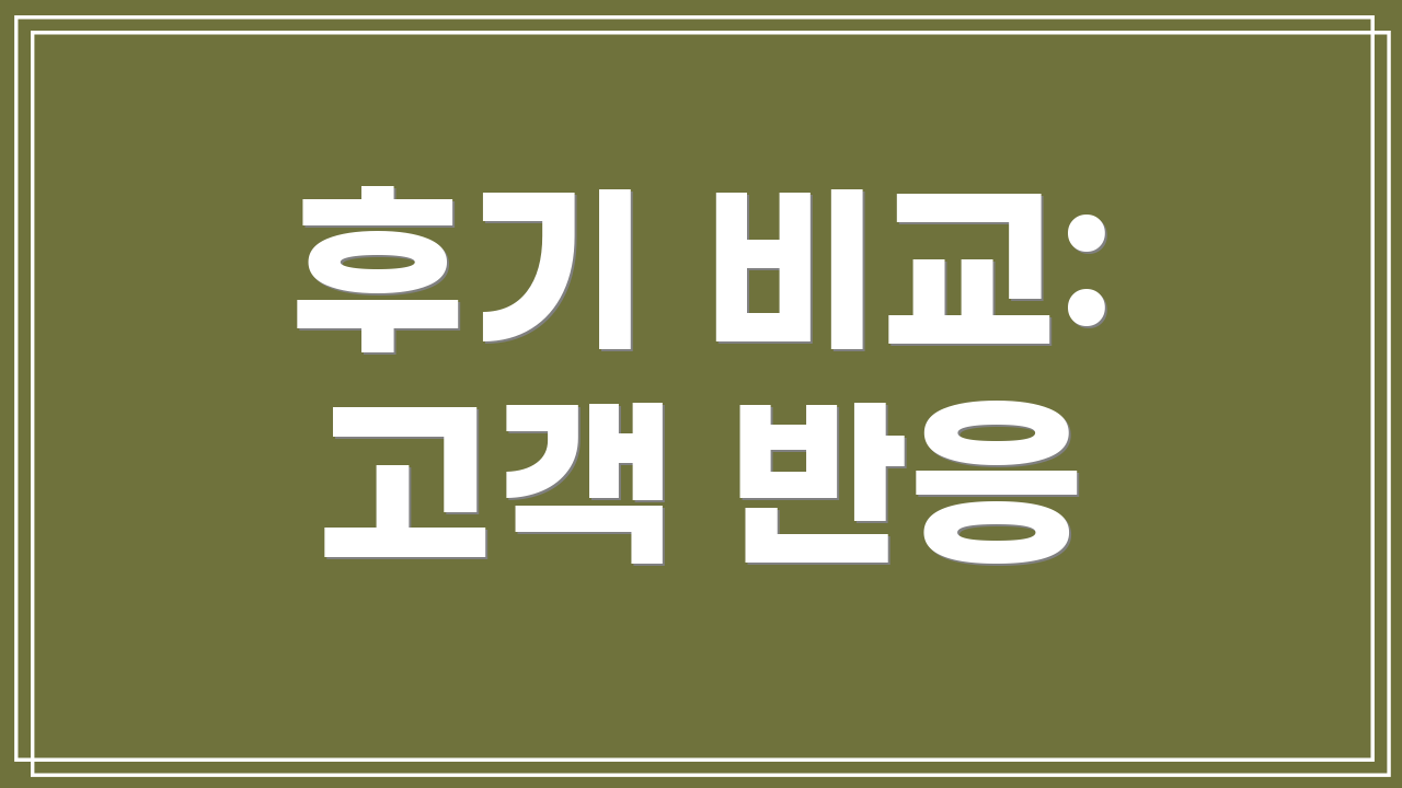 후기 비교: 고객 반응