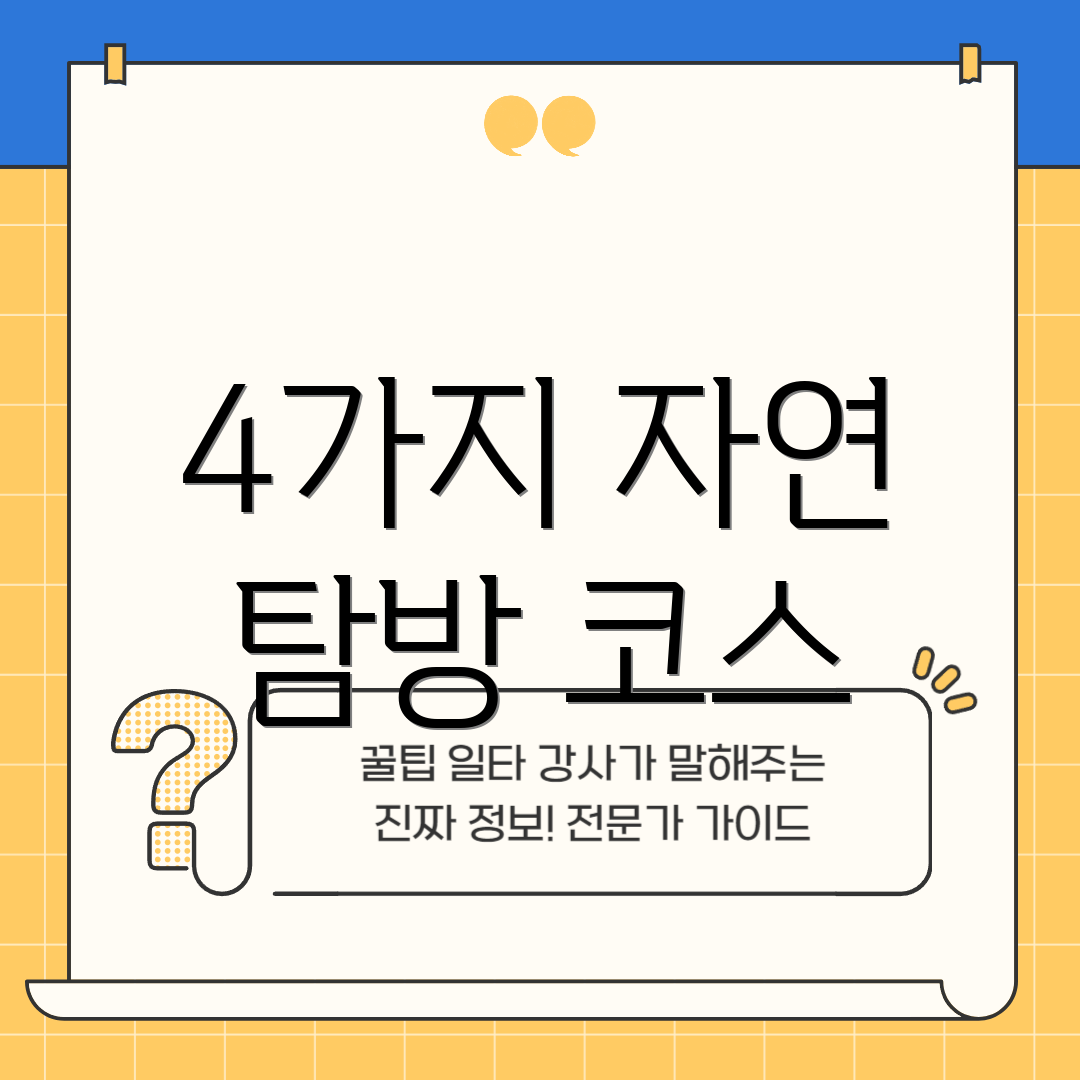 4가지 자연 탐방 코스