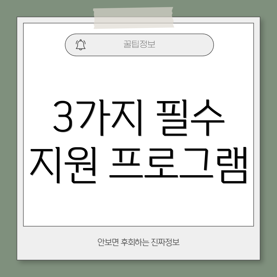 3가지 필수 지원 프로그램