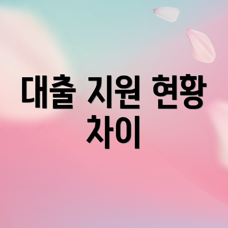 대출 지원 현황 차이
