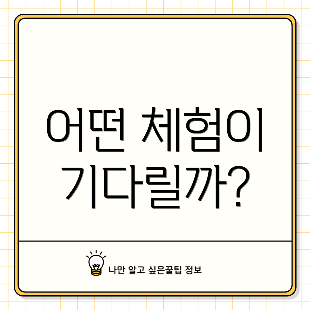 어떤 체험이 기다릴까?