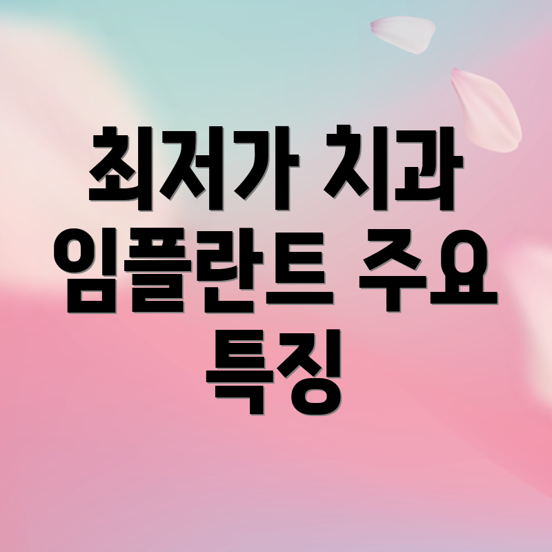 최저가 치과 임플란트 주요 특징