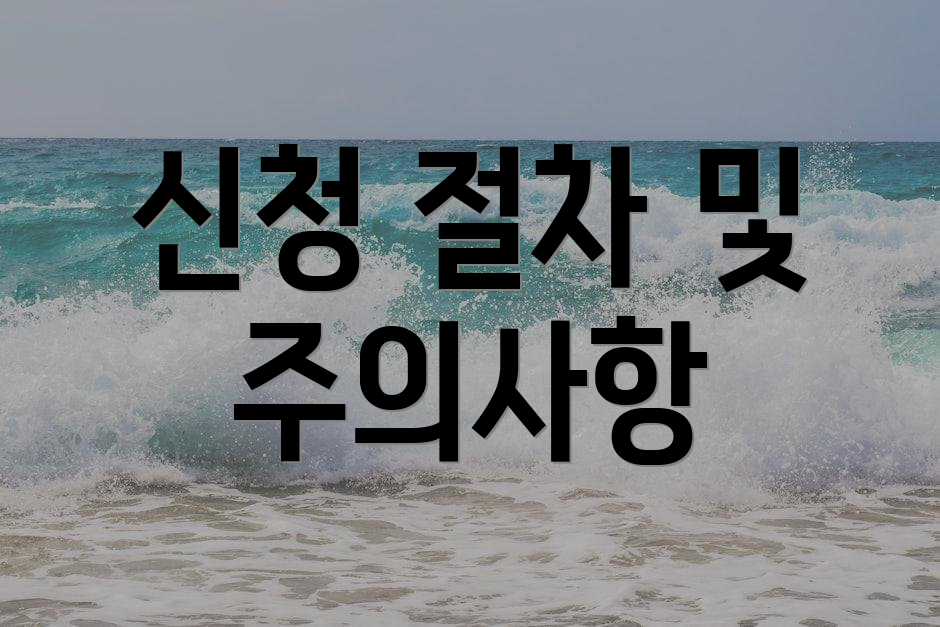 신청 절차 및 주의사항