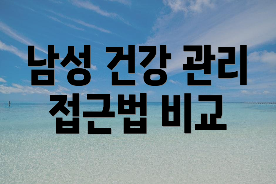 남성 건강 관리 접근법 비교