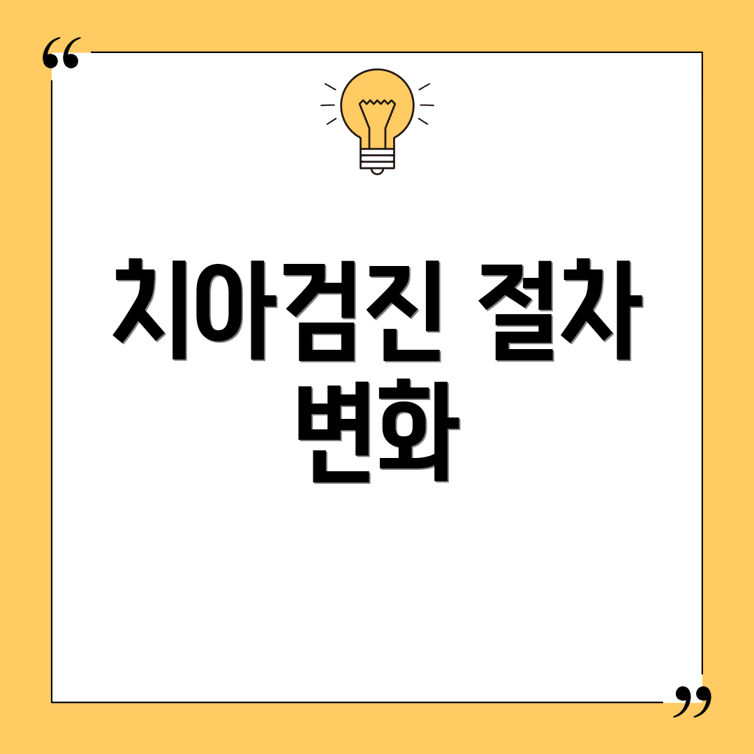 치아검진 절차 변화