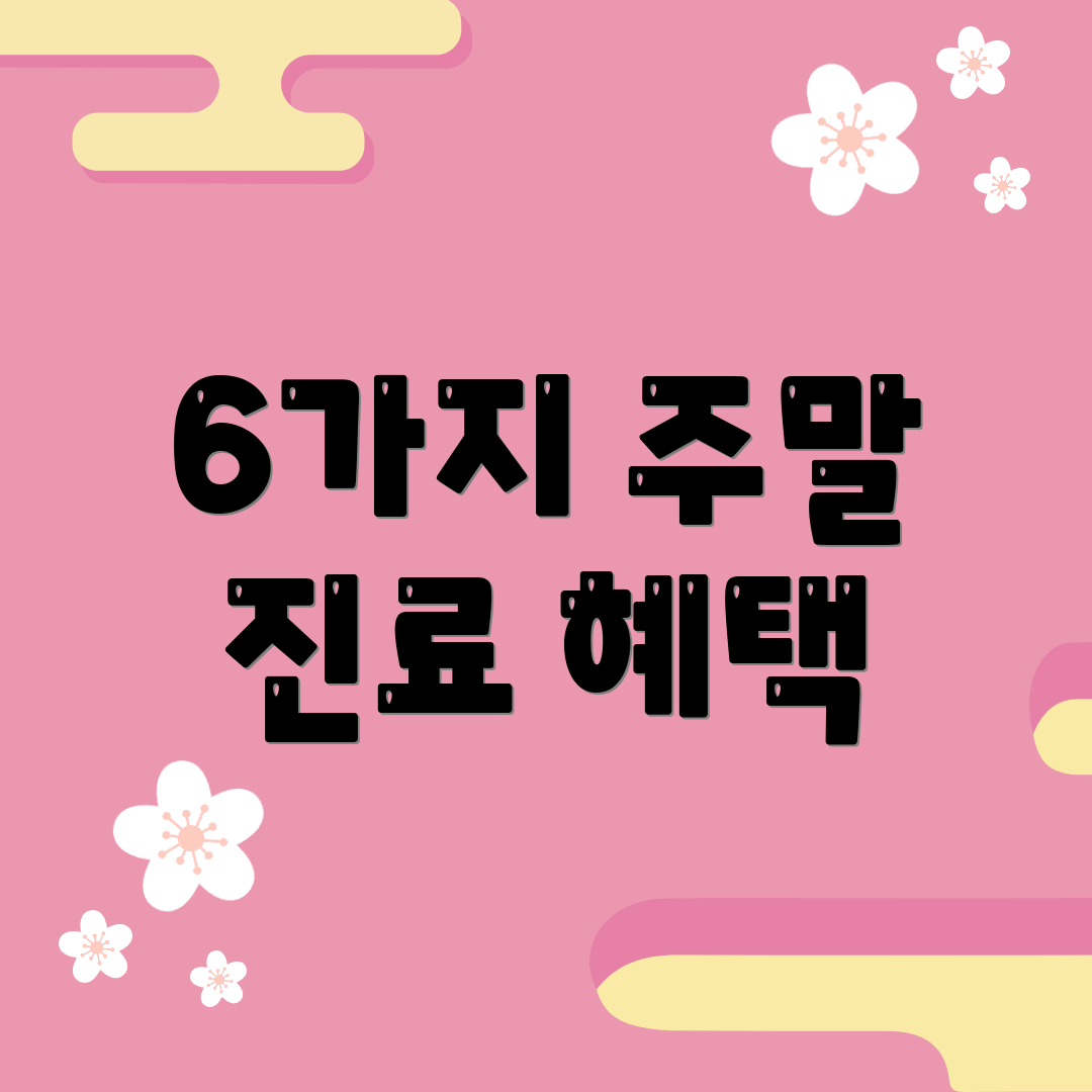 6가지 주말 진료 혜택